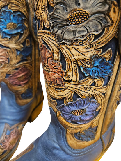 Women's Black Jack Hand Tooled Western Boots LHT-1418-54