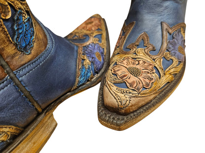 Women's Black Jack Hand Tooled Western Boots LHT-1418-54