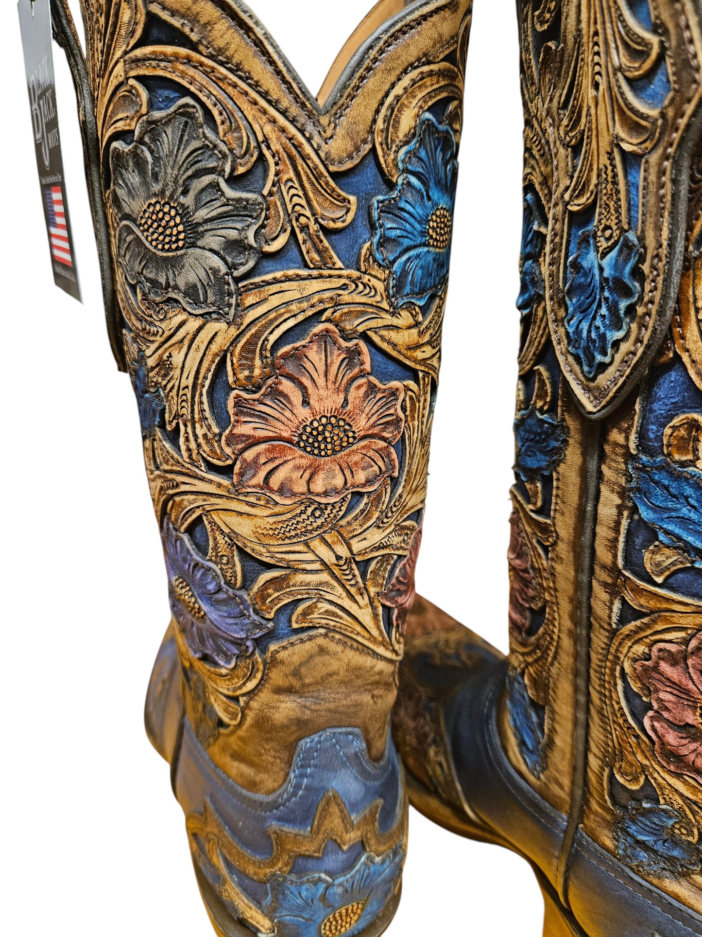 Women's Black Jack Hand Tooled Western Boots LHT-1418-54