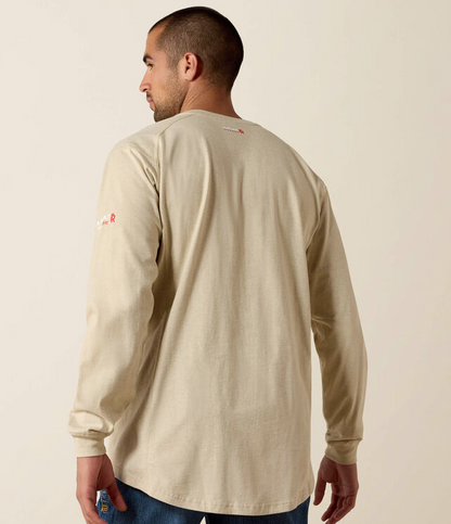 Ariat Male FR Air Henley Sand Heather 10022598-X BIG AND TALL SIZES