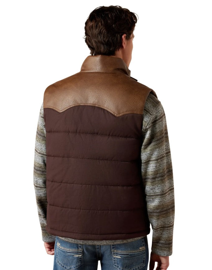 Ariat Men's Mole Brown Western Quilted Concealed Carry Vest 10079280