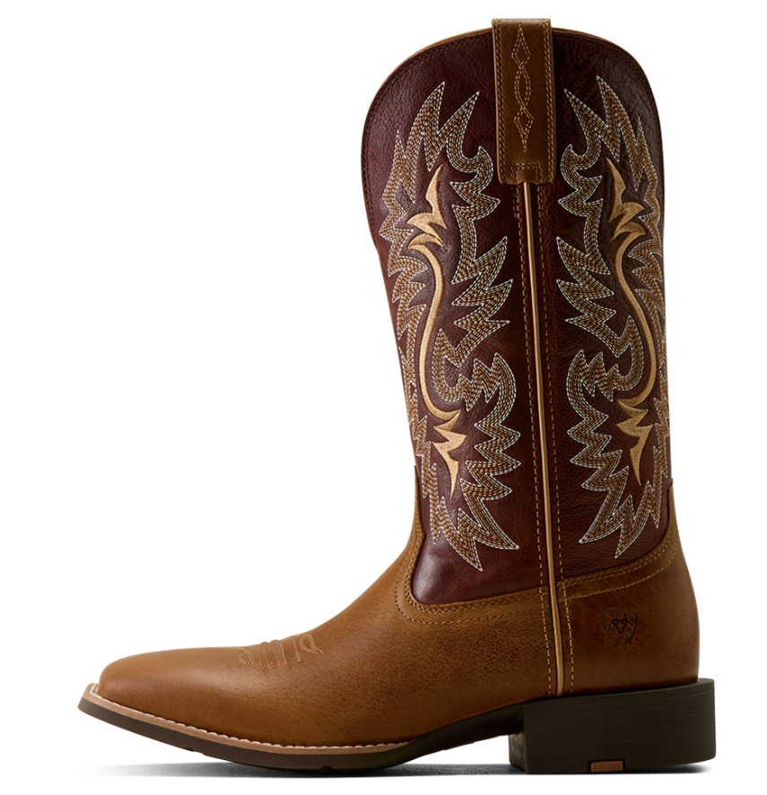 Ariat Men's Sport Colter Sorrel Crunch Wide Square Toe Western Boot 10080268