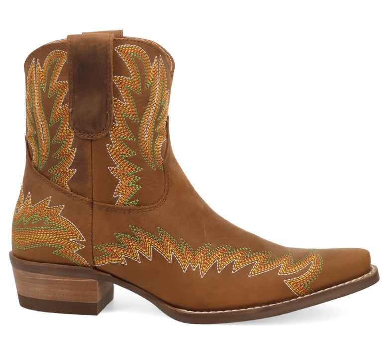 WOMEN'S DINGO LAUREL LEATHER BOOTIE BROWN DI2464-BN