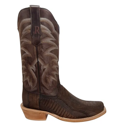 R. WATSON MEN'S CHOCOLATE SUEDED OSTRICH LEG BOOTS – RW4802-1