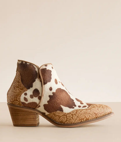Ladies CHRISTINA TAN Hair On Cow Ankle Bootie