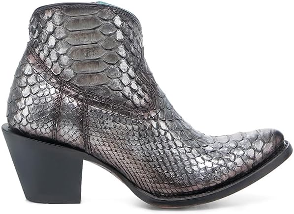 Python Boots Ankle LADIES CORRAL BLACK/SILVER FULL PYTHON ANKLE BOOT A4721