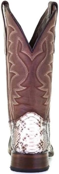Circle G MEN'S NATURAL/BROWN PYTHON PRINT SQ. TOE WESTERN L5740