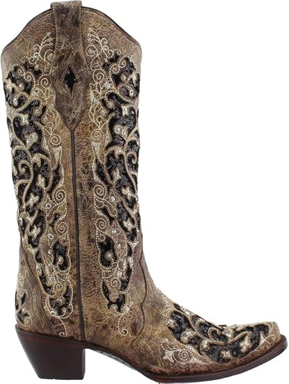 Corral Boots Women's Western Snip Toe Wedding Boots-A3569