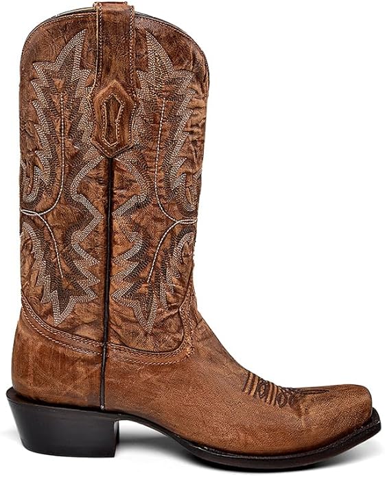 CORRAL MEN'S BROWN NARROW SQ.TOE, LEATHER SOLE WESTERN BOOTS A4546