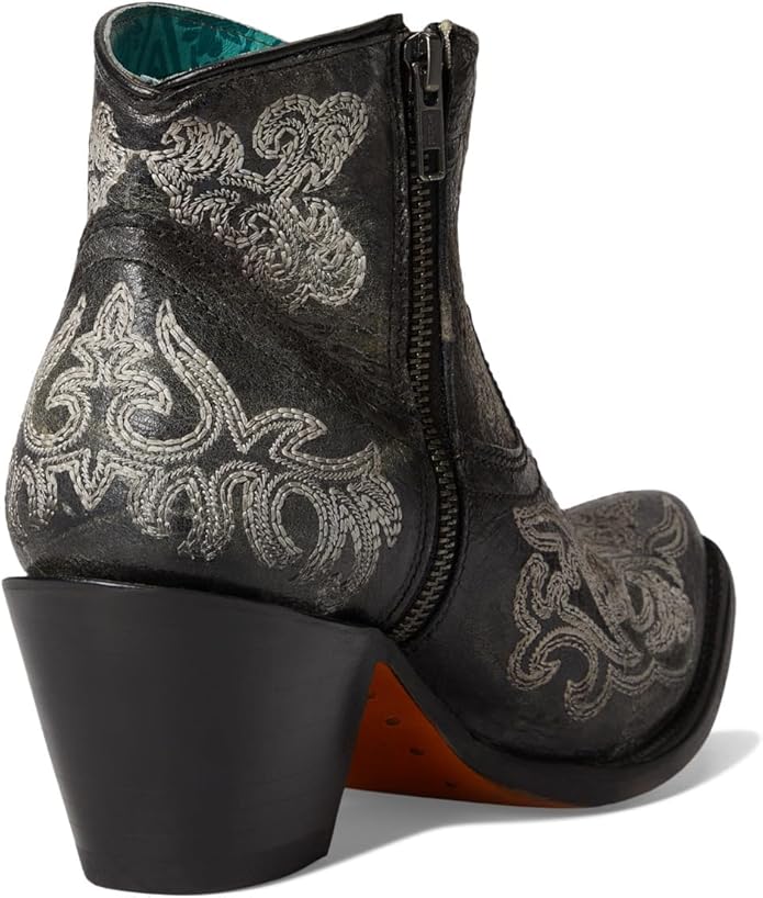Women's Corral Black Luminescent Embroidery Ankle Boot A4598