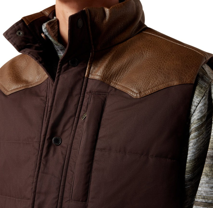 Ariat Men's Mole Brown Western Quilted Concealed Carry Vest 10079280