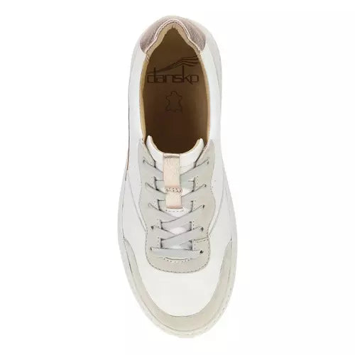 Women's Dansko White & Rose Gold Josey Sneakers 10102000396