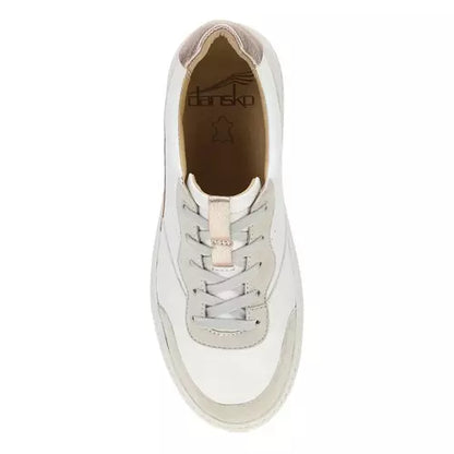 Women's Dansko White & Rose Gold Josey Sneakers 10102000396