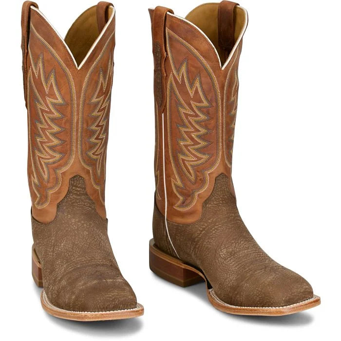 JUSTIN Men's Cowman Tan/Orange Western Boots CX1322