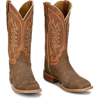 JUSTIN Men's Cowman Tan/Orange Western Boots CX1322