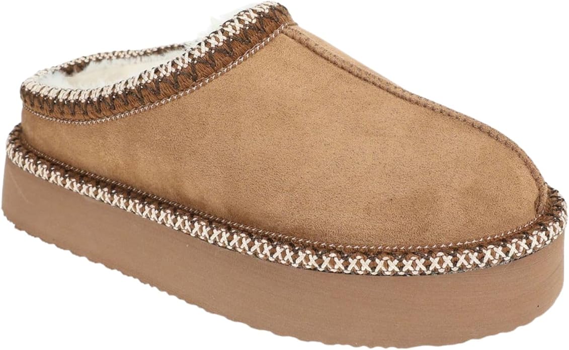 Very G Women's CHRISTY TAN Slip On Platform Slipper Mule