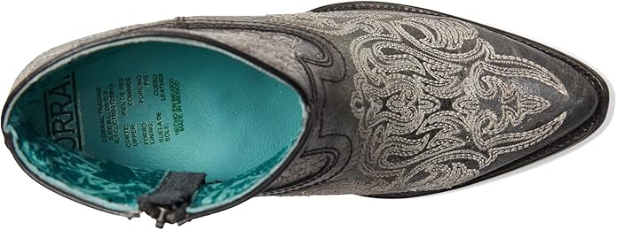 Women's Corral Black Luminescent Embroidery Ankle Boot A4598