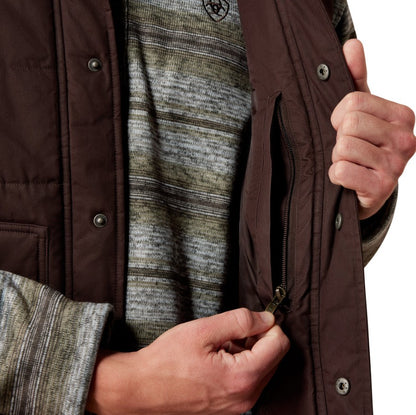 Ariat Men's Mole Brown Western Quilted Concealed Carry Vest 10079280