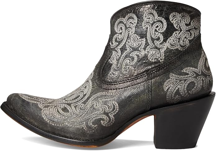 Women's Corral Black Luminescent Embroidery Ankle Boot A4598