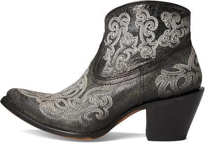 Women's Corral Black Luminescent Embroidery Ankle Boot A4598