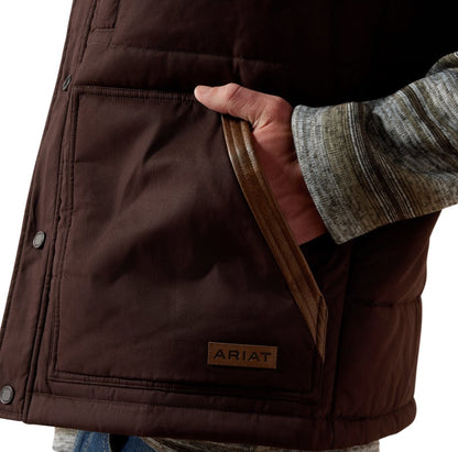 Ariat Men's Mole Brown Western Quilted Concealed Carry Vest 10079280