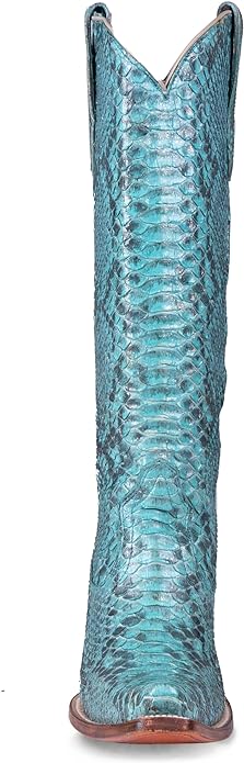 Python Turqoise A4448 CORRAL WOMEN'S TURQUOISE PYTHON TALL TOP FULL EXOTIC