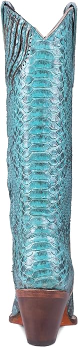 A4448 CORRAL WOMEN'S TURQUOISE PYTHON TALL TOP FULL EXOTIC