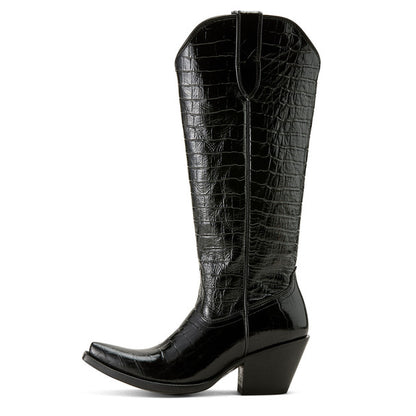 Ladies Ariat Casanova X Toe Luxe Black Croc Print Western Boots 10063992