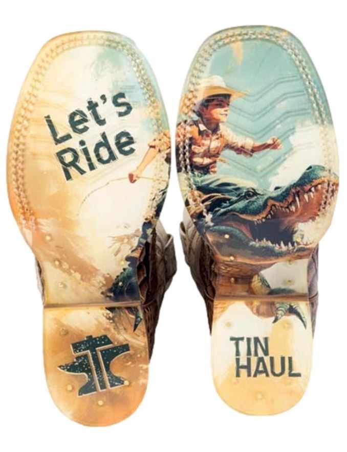 Tin Haul Boy's Al O'Gator Let's Ride Western Boots 14-018-0077-0966