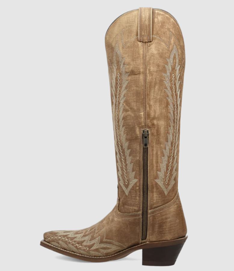 Laredo Ladies Roxelle Wide Calf Honey Tan Leather Boot 20055WC