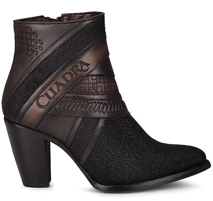 Cuadra Ladies Stingray Crystalized Black Western Booties CU618