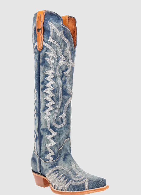 Dan Post Ladies Denim Darlin' Blue Leather Boots DP5108