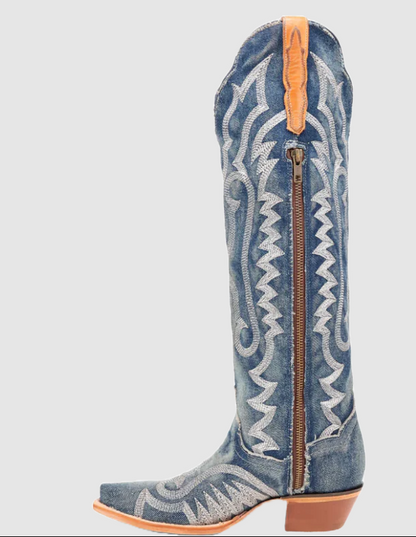 Dan Post Ladies Denim Darlin' Blue Leather Boots DP5108