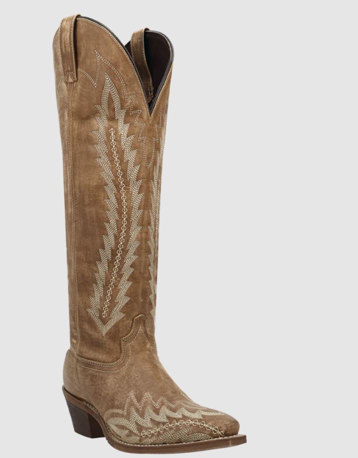Laredo Ladies Roxelle Wide Calf Honey Tan Leather Boot 20055WC