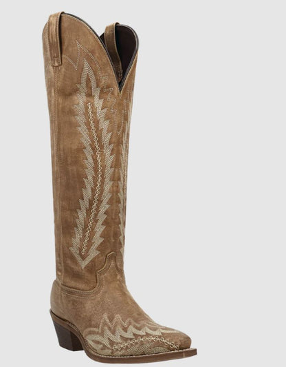 Laredo Ladies Roxelle Wide Calf Honey Tan Leather Boot 20055WC