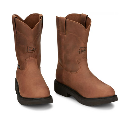 MEN'S JUSTIN  Round-Up 10” Work boots OW4760 Aged Bark