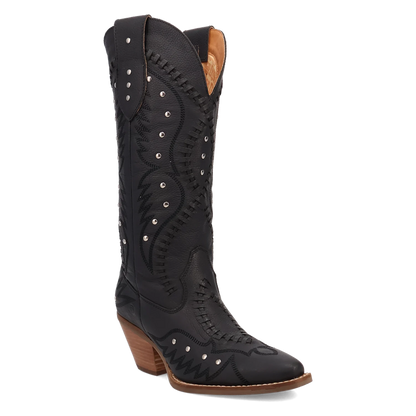 Dingo Ladies Pretty 'N Pink B-Lace Black Western Tall Boots DI2220-BK