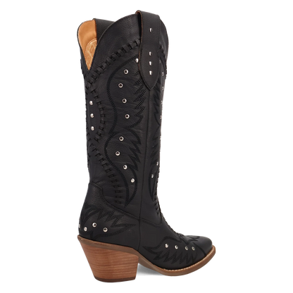 Dingo Ladies Pretty 'N Pink B-Lace Black Western Tall Boots DI2220-BK