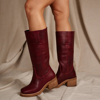 Ladies Dingo Vagabond Merlot Leather Boots DI2287-RD16