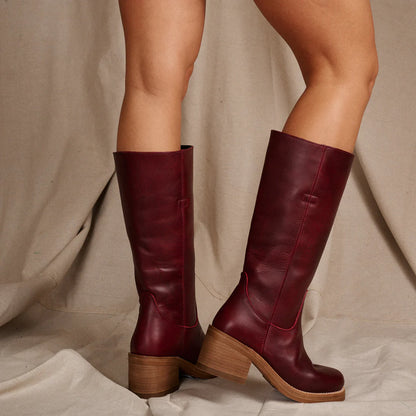 Ladies Dingo Vagabond Merlot Leather Boots DI2287-RD16