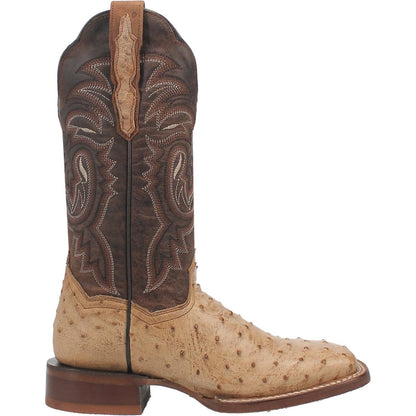 Dan Post Women's Kylo Full Quill Ostrich Boot - (Taupe/Chocolate)- DP3011