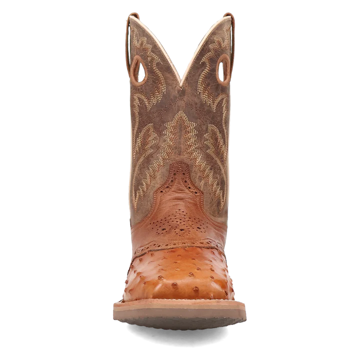 Dan Post Men's Ostrich Tan & Bay Apache Square Toe Western Boot DP6058