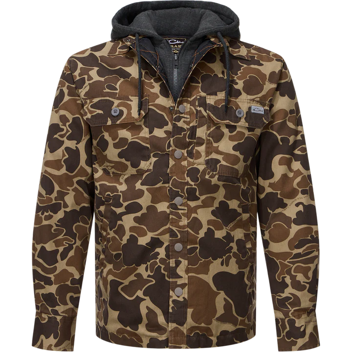 MEN'S DRAKE Campfire Canvas Shirt Jac Hoodie DS1080-016