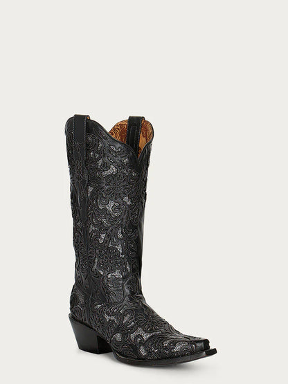 Women's Black Full Inlay Boot by Corral G1417