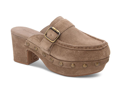 Ladies Chocolate Blu GENNI TOFFEE SUEDE Platform Sandals