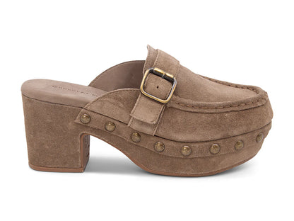Ladies Chocolate Blu GENNI TOFFEE SUEDE Platform Sandals