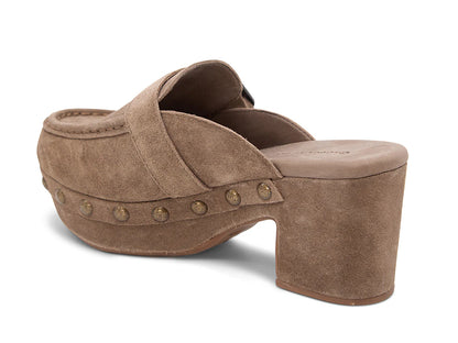 Ladies Chocolate Blu GENNI TOFFEE SUEDE Platform Sandals