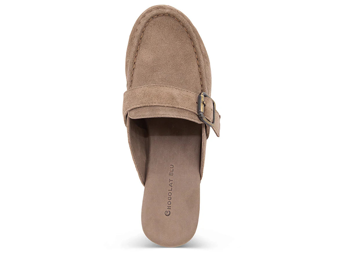 Ladies Chocolate Blu GENNI TOFFEE SUEDE Platform Sandals