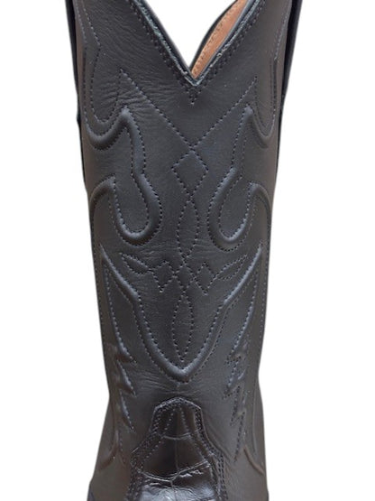 BK848-24 Black Jack Men's Nile Crocodile Belly Exotic Western Boots- Black