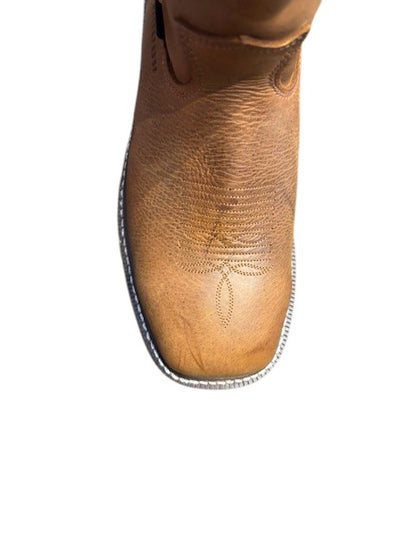 HL4225  Men's Justin Ames Walnut Brown Cowhide Waterproof Steel Toe Work Boots